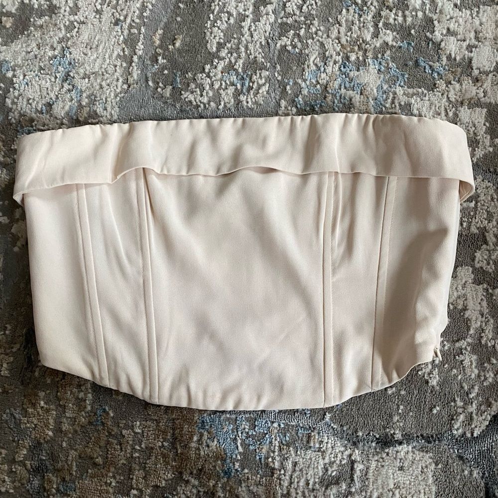 Boutique Cream Strapless Corset Top